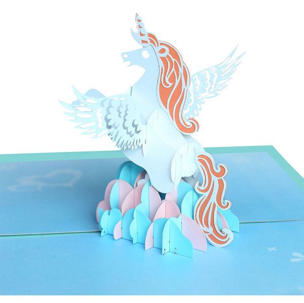 

new girls children kids happy birthday greeting cards cartoon pattern unicorn party invitation cards ing