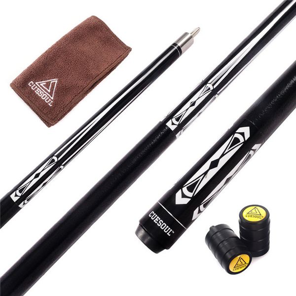 

cuesoul 58 inch canadian maple wood pool cue stick 13mm tips billiard cue with clean towel joint protector csbk002