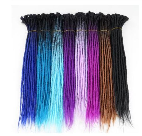 

шелковистые пряди синтетические ручной работы ombre dreadlocks наращивание волос плетение волос ombre мягкие dread locs вязание крючком косы, Black