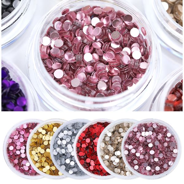 

1 box round nail sequins nails accessories colorful matting series nails flakies paillette 3d nail art decoration in box, Silver;gold