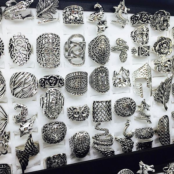 

оптовые серии 50pcs смешивать стили женщин ретро ювелирные изделия кольца новеньких