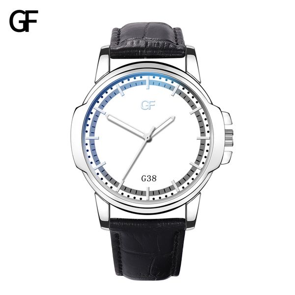 

fashion high-end men's quartz letter leather watch pointer light series men luxury business quartz watch clock relogio masculino, Slivery;brown