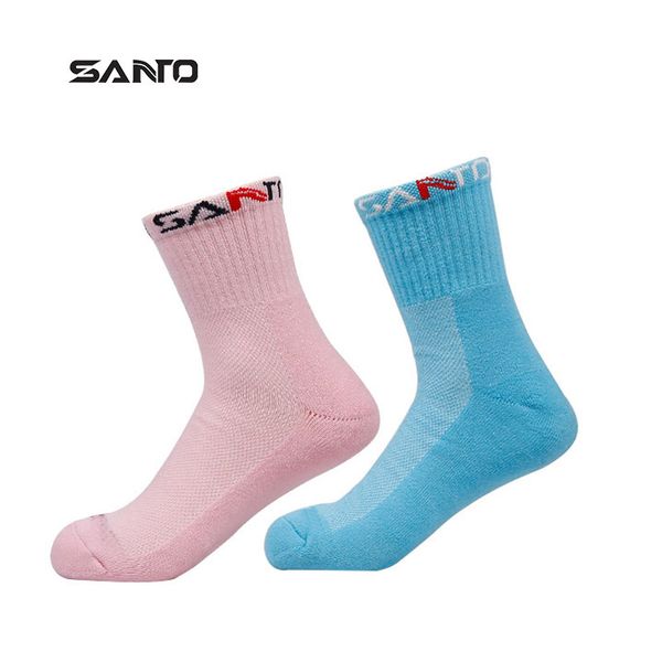 

santo 1 pair s009 sports women socks wicking breathable sporting foot wear for cycling spinning workout camping hiking, Black