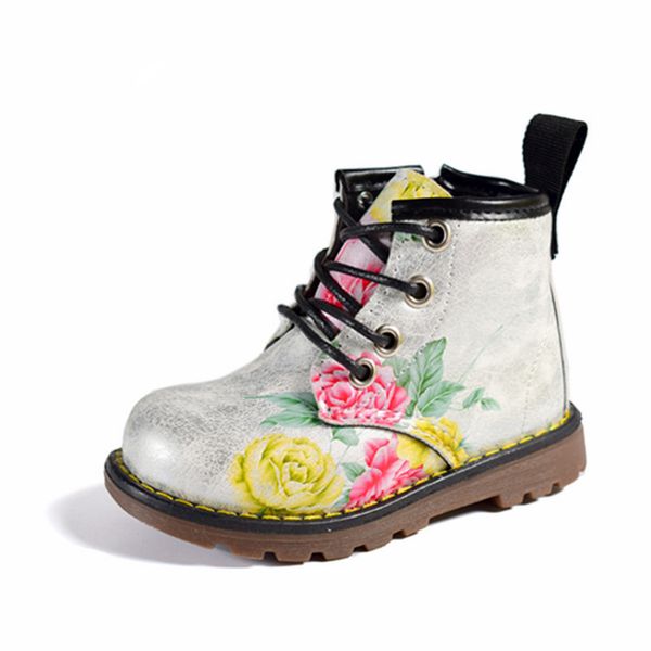 

Kids Boots For Girls Spring Children Shoes Leather Flower Baby Rubber Boots Waterproof Fashion Martin Girls Boots
