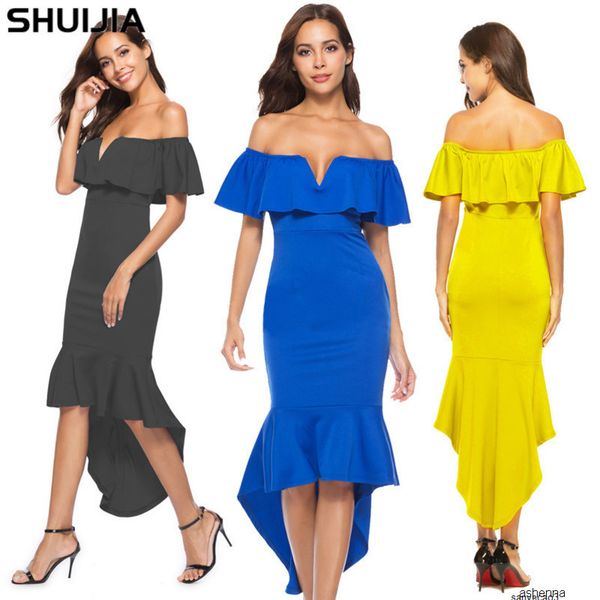 

womens designer tube fishtail dresso4tbh, Black;gray