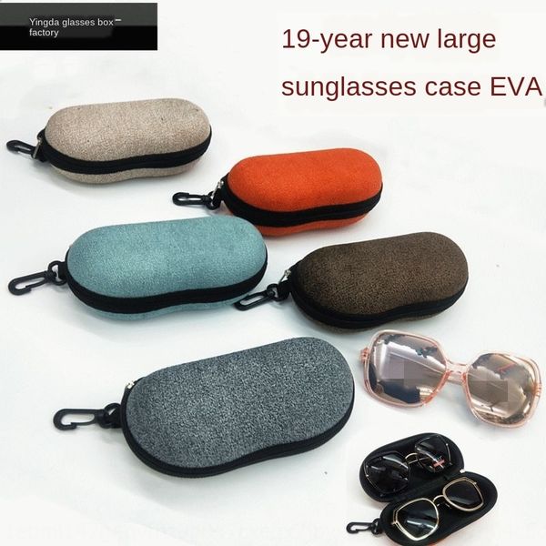 

19 sun high-end suede fabric sun glasses case eva zipper bag large glasses case