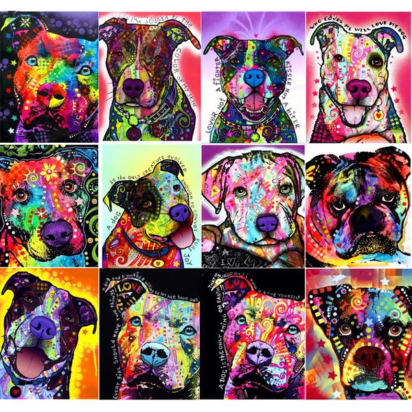 

5d diy алмазная живопись мультфильм собак алмазная вышивка красочная собака мозаика горный хрусталь ремесла вышивка крестом узоры стены иску