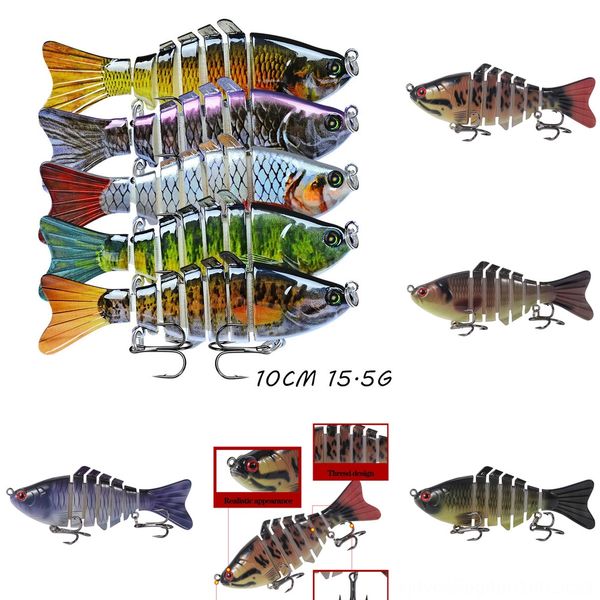 

h7uxk fishing luya hard bait built-in 10cm steel ball bionic bait long fake sbait