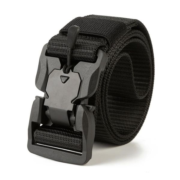 

light men belt magnetic buckle canvas tactical belts for jeans multifunctional outdoor training male designer belt high quality, Black;brown