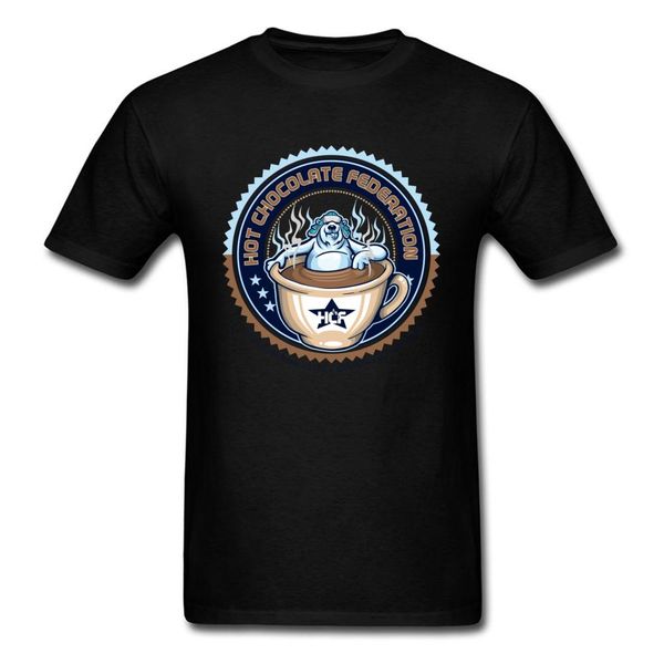 

funny men tees cartoon t-shirt black tshirt chocolate federation t shirt printed slim fit cotton clothes for students, White;black