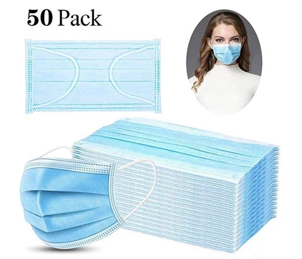

3 layer disposable masks anti dust pm2.5 breathing dustproof protective care elastic mask blue ing
