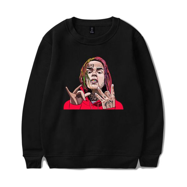 

2018 new 6ix9ine idol scunm gang print warm sweatshirts women capless hoodies women/men pullover clothes size 4xl, Black