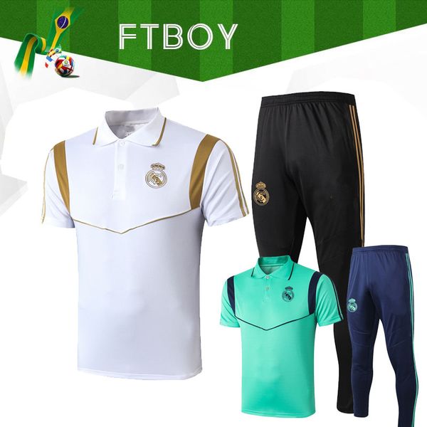 

2019 real madrid short sleeve polo shirt soccer training suit 19/20 modric marcelo asensio isco football shirt kit tracksuit, Black