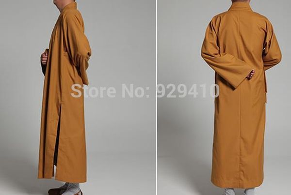 

autumn&spring buddhist monk cotton zen robe suits lay meditation uniformsgown yellow quality, Black;red