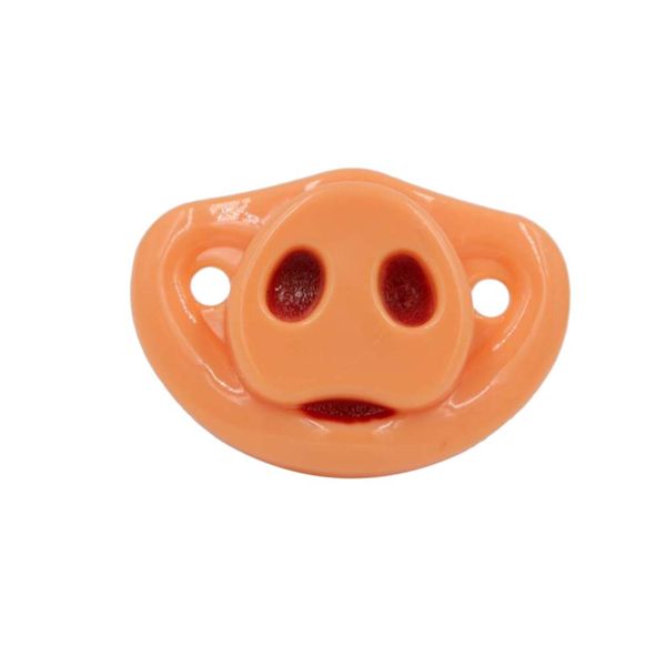 

2020 safety baby care cartoon cute pig nose appease pacifier clip solid color funny appease sleep non toxic