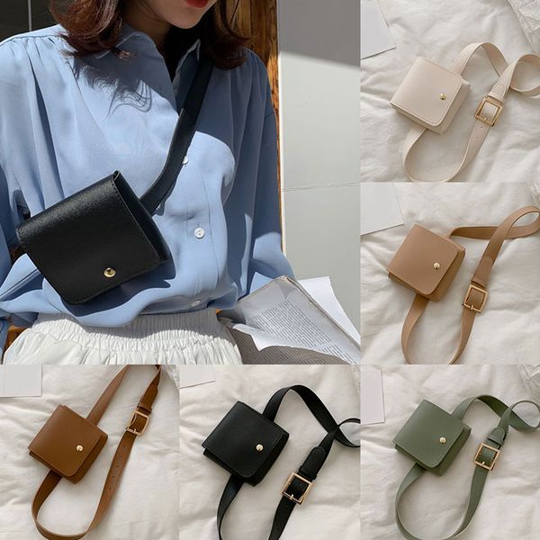 

women belt bags solid color shoulder waist bags women pu leather fanny pack casual purse wallet chest belt crossbody phone bag