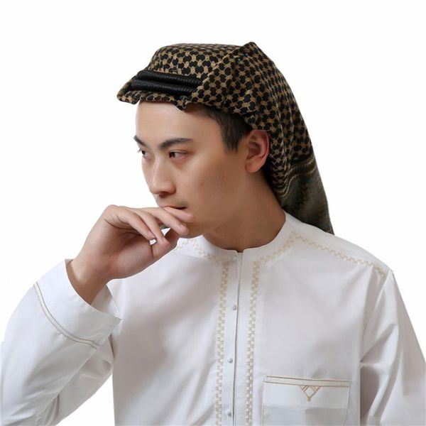 2021 Saudi Arabia Islamic Caps Men Hijabs Square 135*135CM Arab Turban ...