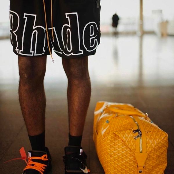 

19ss rhude new york 3m reflective short mesh gym short dp pants men women casual loose beach street hip hop sport sweatpants hflsdk053, White;black