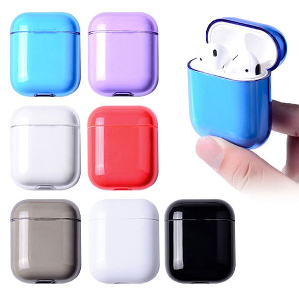 

жесткий протектор крышки пк для apple airpods 2 1 зарядная коробка защитный чехол противоударный чехол для кожи держатель