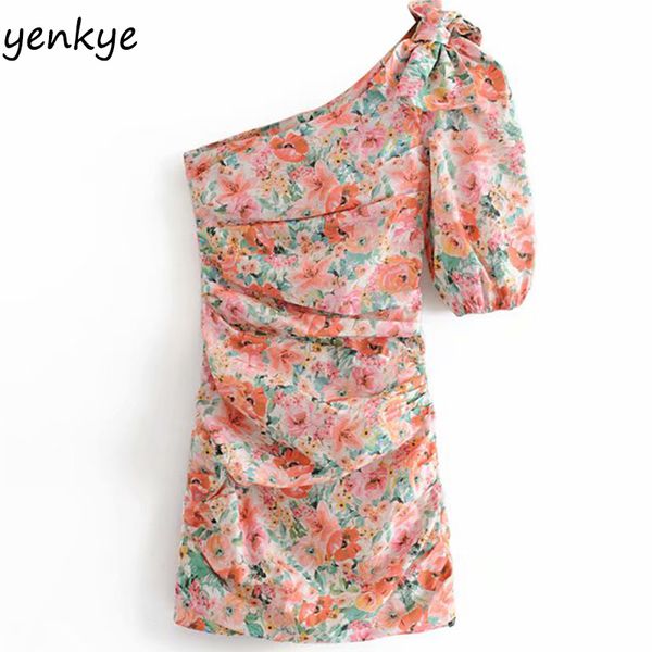 

verano 2019 mujeres oblicuo floral estampado asimÃ©trico vestido elegante seÃ±ora manga corta drapeado bodycon mini vestido hhwm2216, Black;gray