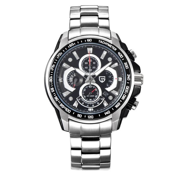 

relogio masculino 2019 спортивные кварцевые часы мужчины погружение 3at многофункциональные часы мужчины pagani дизайн часы мужчины, Slivery;brown