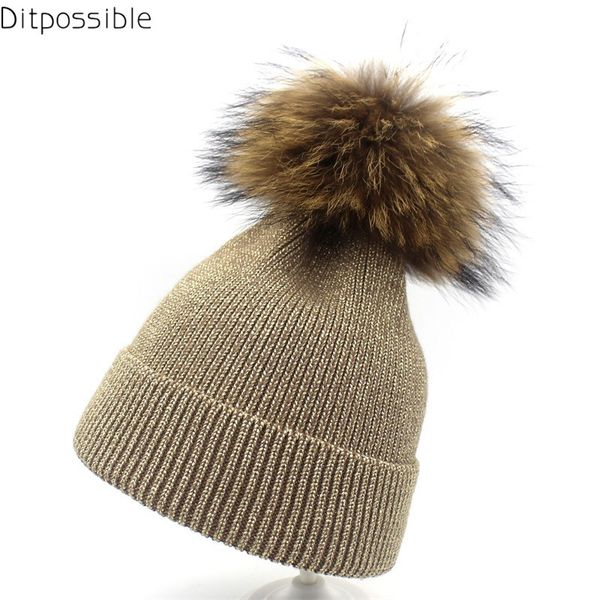 

ditpossible новые моды реального меховые шапки помпон шапочки skullies шапки женщин зимняя шапка вязаные шапки touca шапочку, Blue;gray