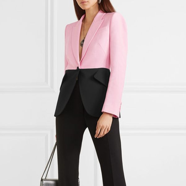 

hit color patchwork blazer for women notched collar long sleeve elegant coats female fashion summer new, White;black