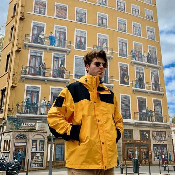 

19fw arc logo mountain parka мода качество куртка письмо печати ветрозащитный спортивная куртка мужчины женщины дизайнер свободные верхняя о, Black;brown