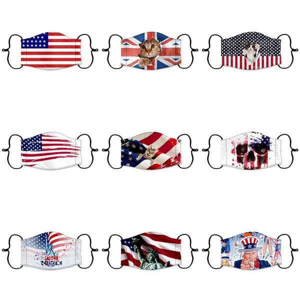 

washable elastic mascherine mouth masks camo print designer 2 layer earloop dust filtrition face mask for man woman llfa #239