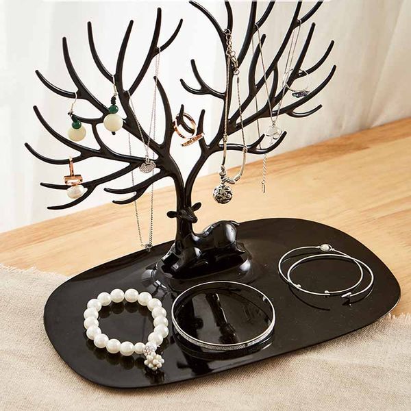 

plastic makeup organizer antler shaped jewelry box creative cosmetic organizer ring lipstick rack necklace display