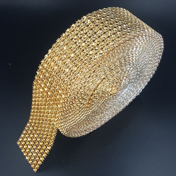 

solid color 1 0,5 «x10 yards свадебные wrap сетки bling ленты главная таблица партия украшения rhinestone кристалл золото diamond mesh