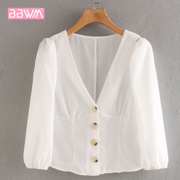 

women's blouses & shirts white summer v-neck long sleeve blouse clothing fashion casual that are versatile and slim