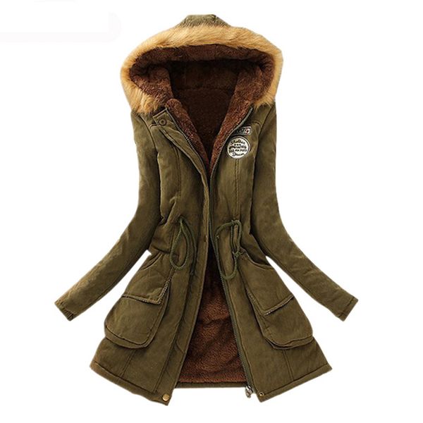 

s-3xl women winter coat 2019 new female casual hooded outwear thicken warm cotton jacket women winter fur jacket parka for, Black