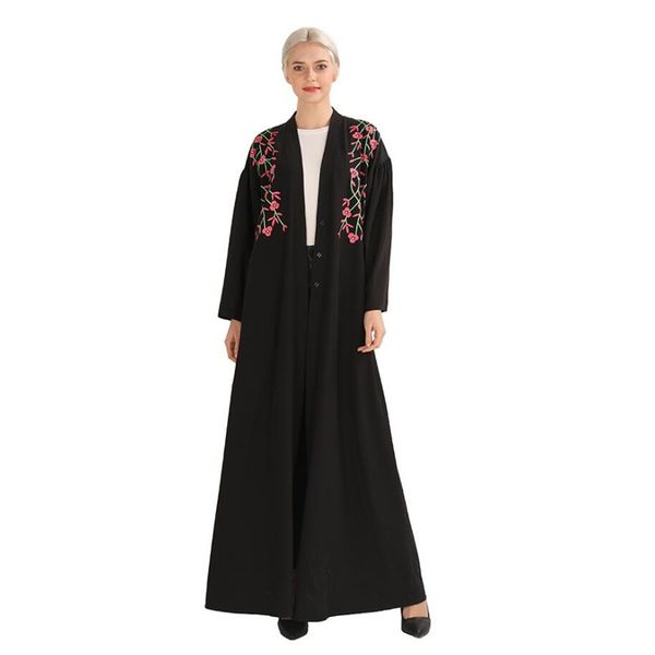 

2019 black open abaya dubai robe kaftan turkey islamic clothing muslim dress caftan abayas eid ramadan elbise giyim a1122, Red