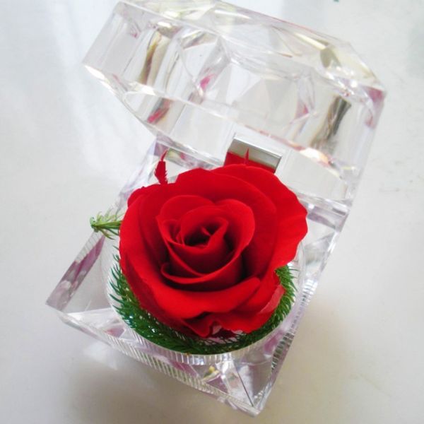 

immortal flowers dried flowers finished rose christmas acrylic ring box christmas gifts for girlfriends novelty creative gifts