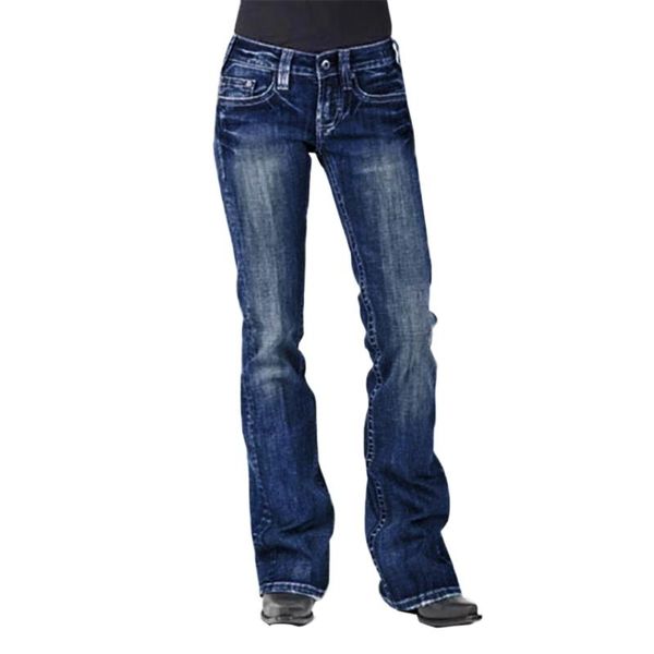 

adisputent 2020 spring women casual jeans female high waist fashion straight jeans elastic plus size denim trousers women, Blue