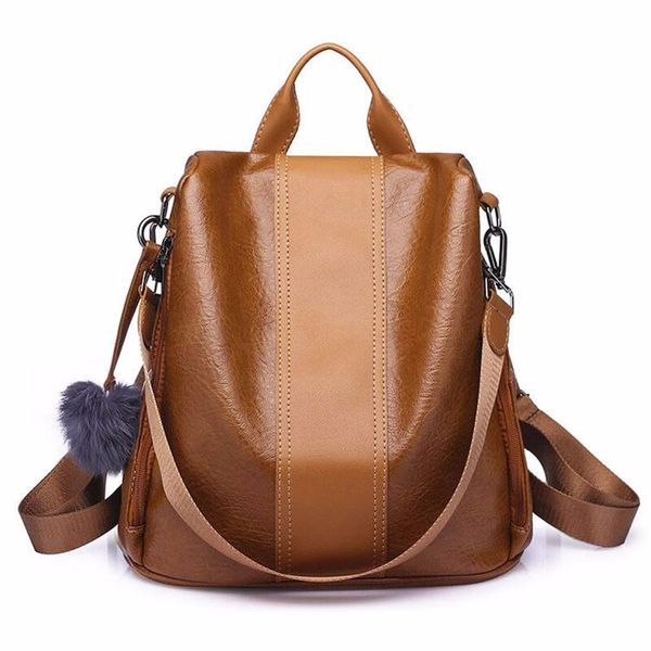 

women leather backpacks large capacity sac a dos ladies bagpack school bags for girls female back pack casual daypack for girls