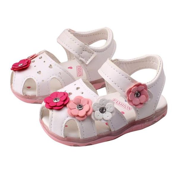 

2018 pu leather toddler new flowers girls lighted soft-soled princess baby shoes 15