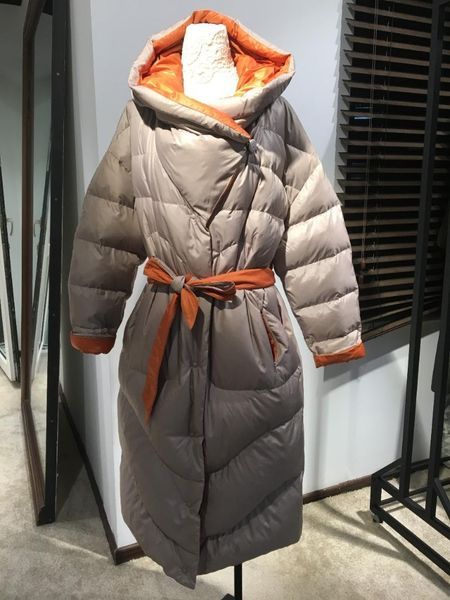 

women's down & parkas plus size loose reversible clothing 2021 winter fashion hooded feather coat outwear good quality, Black