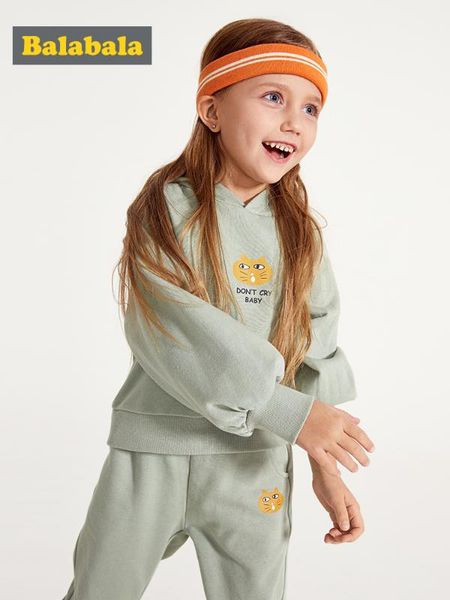 

balabala kids girls 2 шт graphic толстовка с капюшоном топы + натянуть на спортивные штаны набор детей малышей девочка весна набор одежды, White
