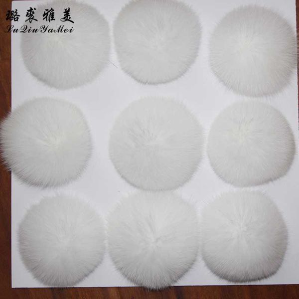 

real fur pompoms ball white round 9-10cm for clothes hats crafts accessories women natural fur pom poms for needlework diy, Blue;gray