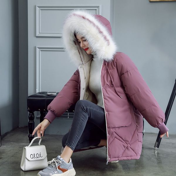 

new 2019 winter warm coat padded short female slim thin jackets women's thick cotton jacket clothing, Black