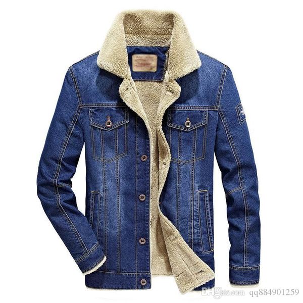 

2019 new men denim jacket plus size coat m-4xl mens designer jackets fashion mens jeans jacket thick warm winter outwear male cowboy, Black;brown