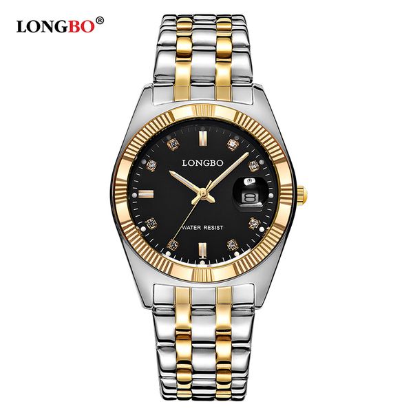 

longbo 2018 new fashion brand men women lovers watches luxury calendar lovers quartz watch waterproof casual couples wristwatch, Slivery;brown