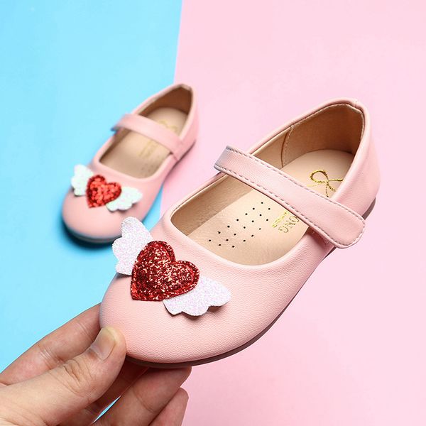 

Kids Shoes For Girl Dress Wedding Love Heart Pattern Baby Girls Heart Wing Leather Shoes Princess Shoes Bling Fashion #YL21