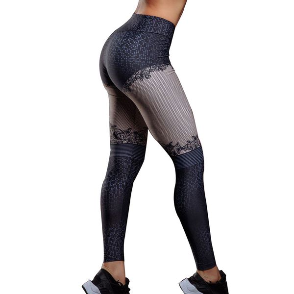 

printed women sport leggings high waist push up yoga pants woman gym fitness running tights running leggins, White;black