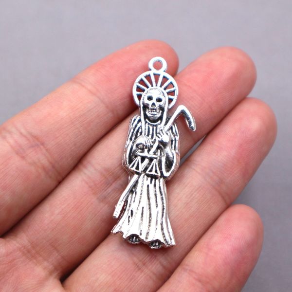

6pcs wholesale antique silver tone skull charms ghost pendant for fashion jewelry, Bronze;silver