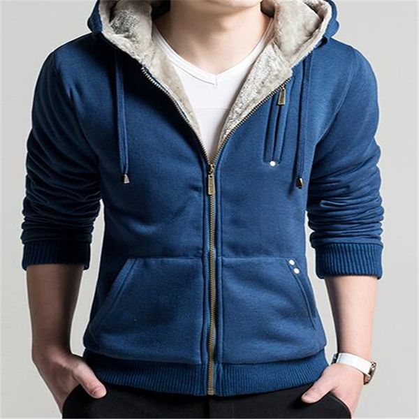 

men's hoodies & sweatshirts men sweatshirt wadded jacket coat with hood male thickening plus velvet baseball uniform size 4xl, Black