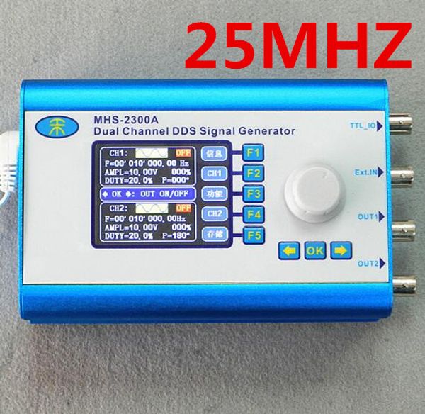 Freeshipping 25 MHz MHS2300A Sinus/Quadrat/Dreieck Serie DDS Signalgenerator CNC Zweikanalige Arbiträrwellenform