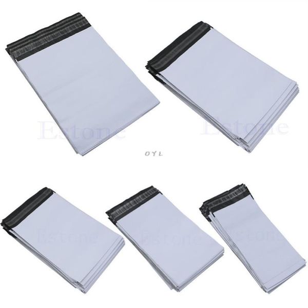 

lot 100pcs 5 sizes poly mailer self sealing plastic shipping mailing bag polybag
